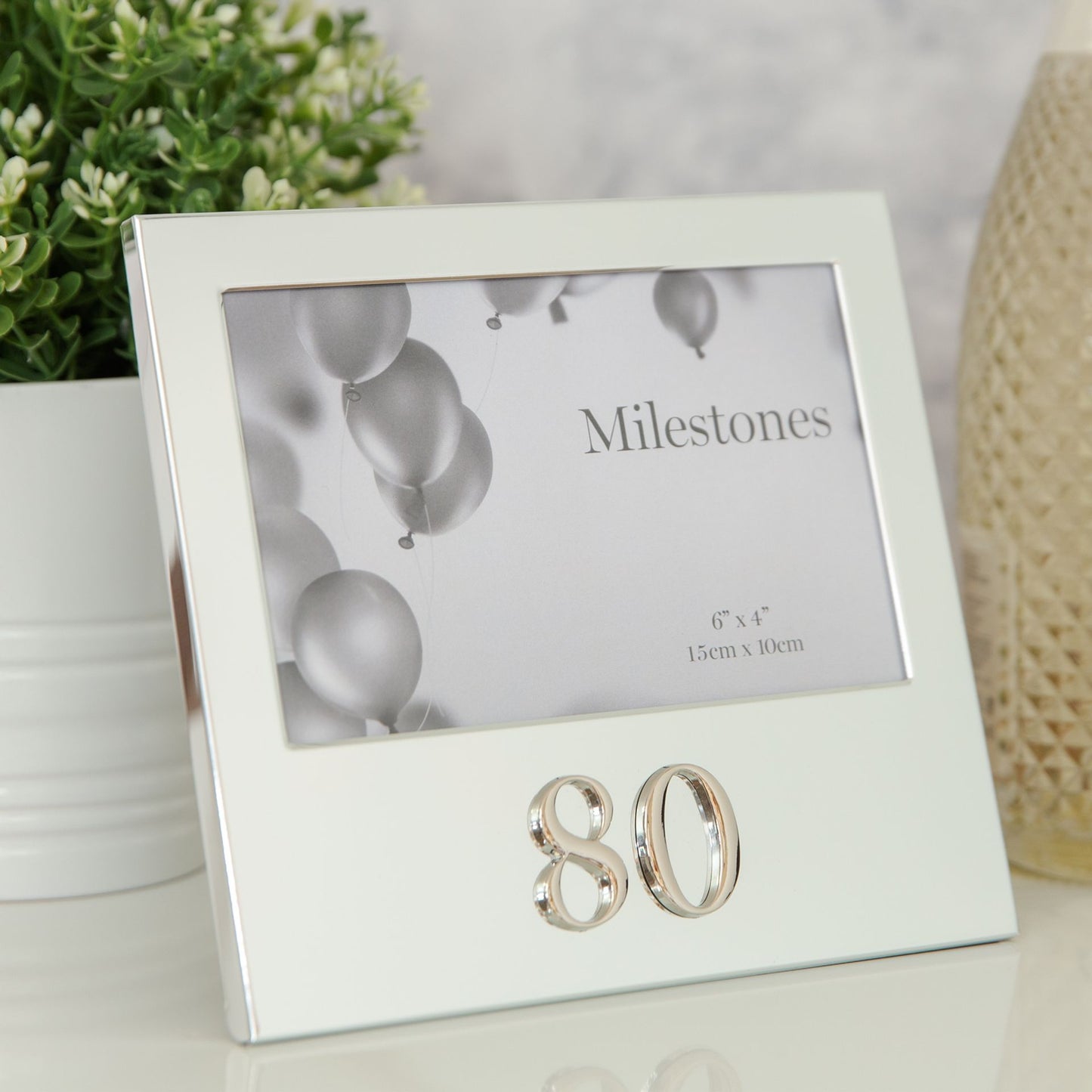 6" x 4" - 80th Birthday Frame with 3D Number
