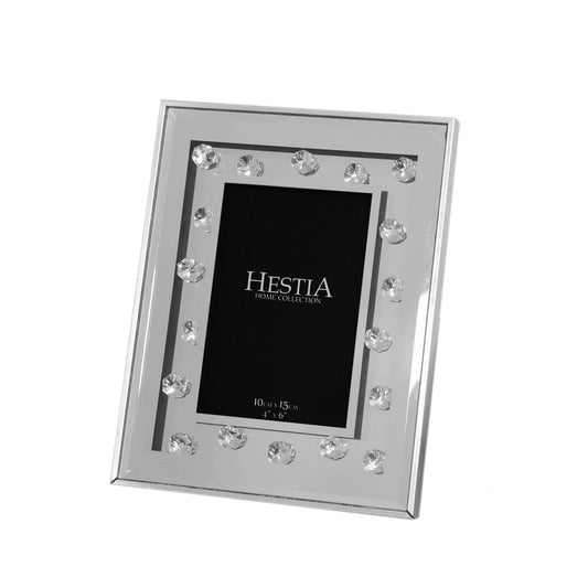 4" x 6" - HESTIA® Mirror & Crystal Beads Photo Frame