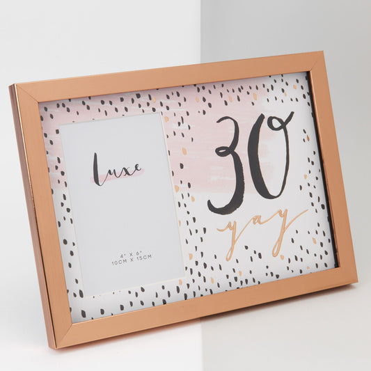 4" x 6" - Luxe Rose Gold Birthday Frame - 30