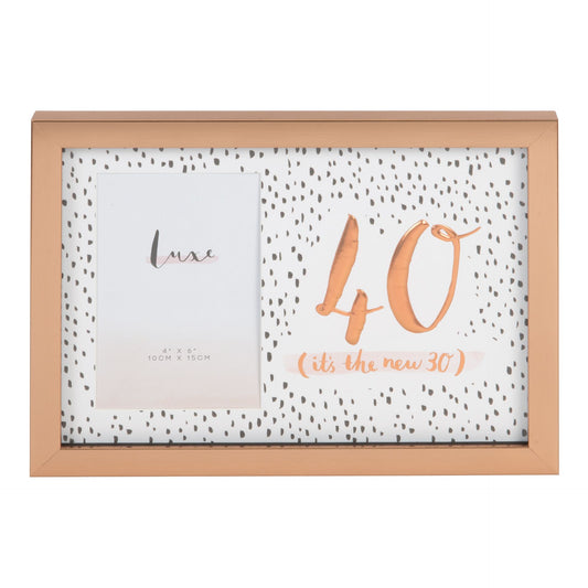 4" x 6" - Luxe Rose Gold Birthday Frame - 40