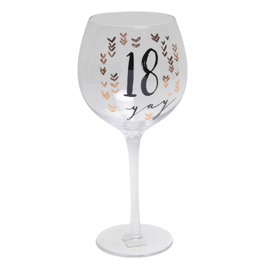 Luxe Birthday Gin Glass with Rose Gold Foil - 18