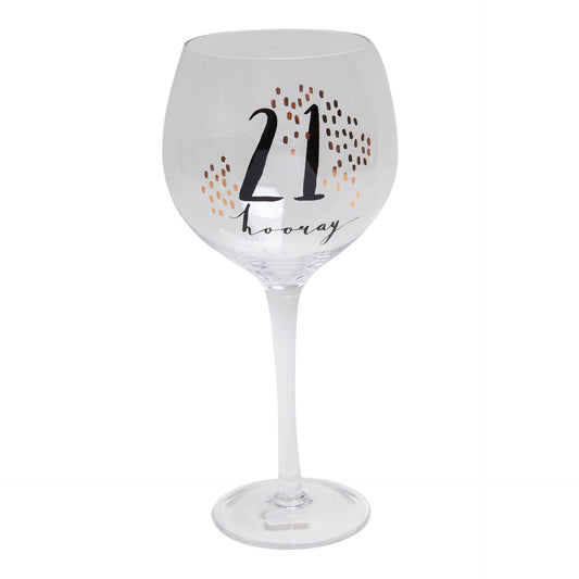 Luxe Birthday Gin Glass with Rose Gold Foil - 21