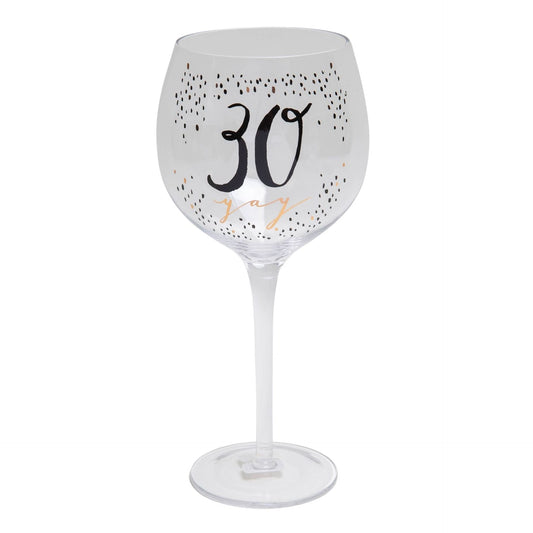 Luxe Birthday Gin Glass with Rose Gold Foil - 30