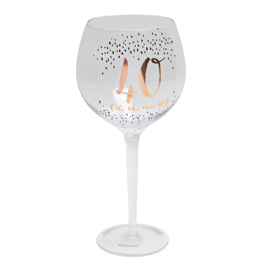 Luxe Birthday Gin Glass with Rose Gold Foil - 40