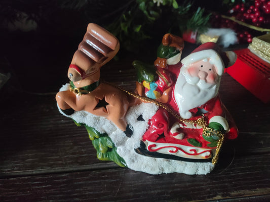 Santa and Reindeer Light Up Ornament