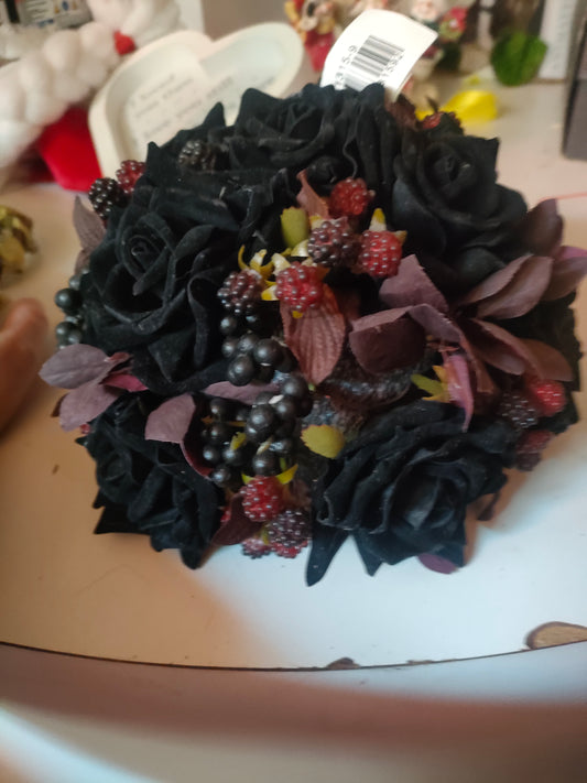 Ball with Black Berries and Roses
