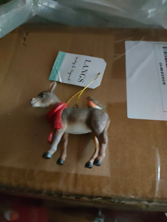 Donkey Ornament with Robin