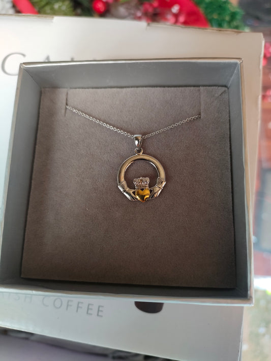 Claddagh Silver and Gold Pendant
