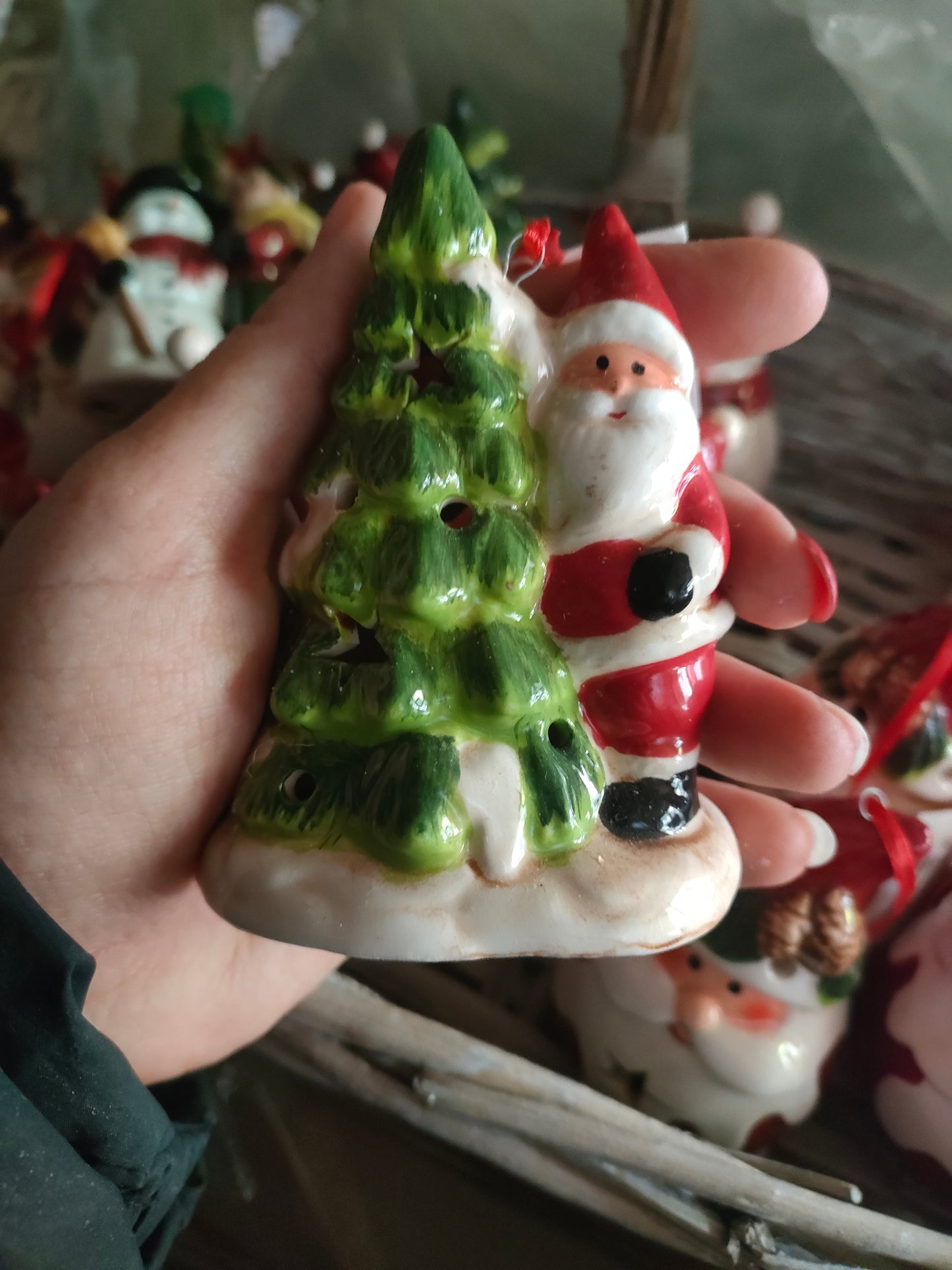 Santa and Christmas Tree Hanging Ornament
