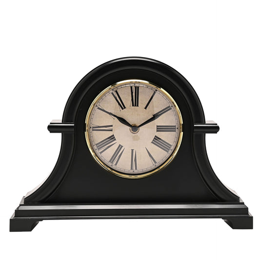 Hometime Broken Arch Mantel Clock Black