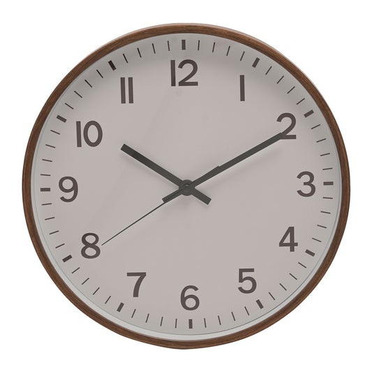 Wm Widdop Round Wall Clock Walnut Wood Effect 30cms