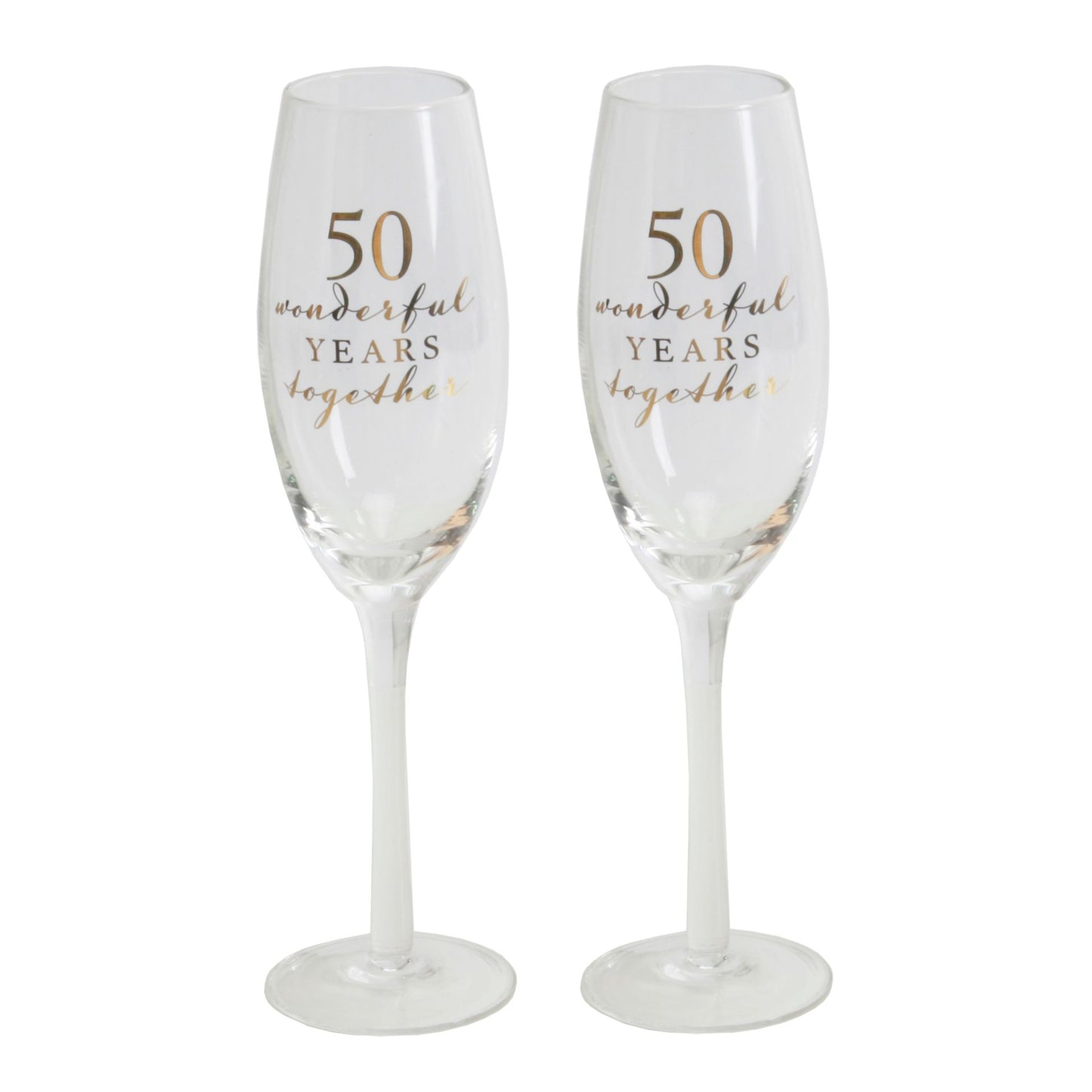 Amore Champagne Flutes Set of 2 - 50th Anniversary
