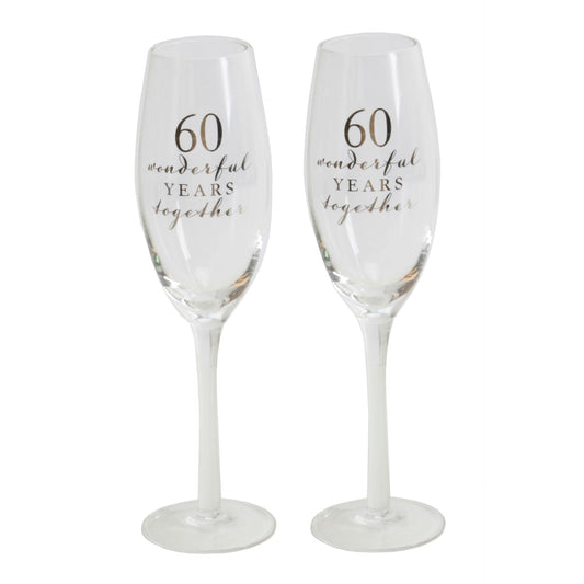 Champagne Flutes Set of 2-60th Anniversary *(8/12)*