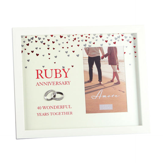 4" x 6" - AMORE BY JULIANA® Frame - Ruby Anniversary