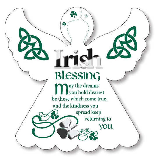 wood angel plaque / irish blessing