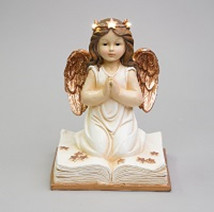 Angel on Book Memorial LED w/led 20.5cm