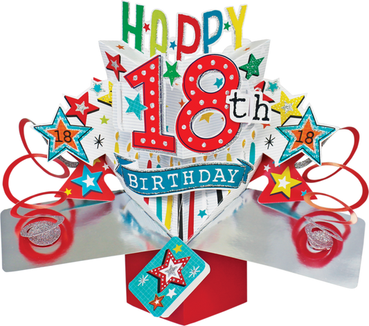 18th Birthday Pop up Card Red