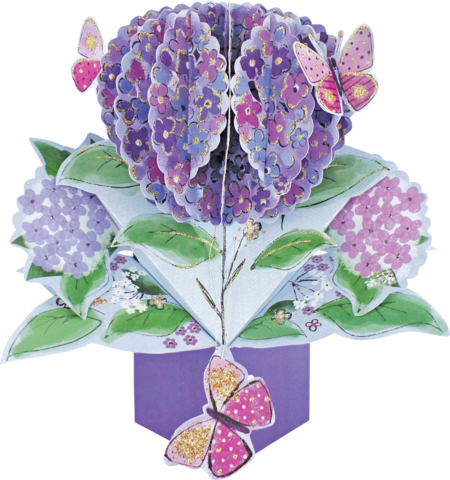 General Birthday Pop up Card Purple Butterfly