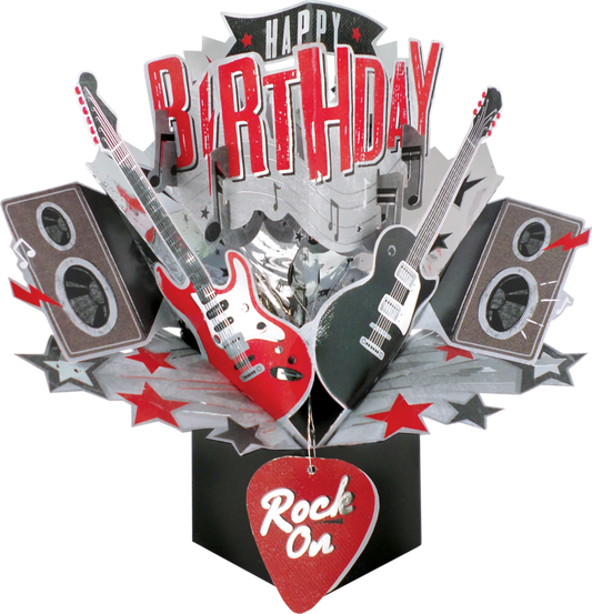 General Birthday Pop up Card Rock On