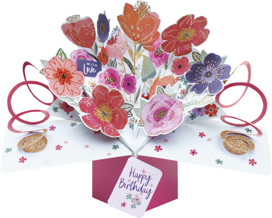 General Birthday Pop up Card Pansies