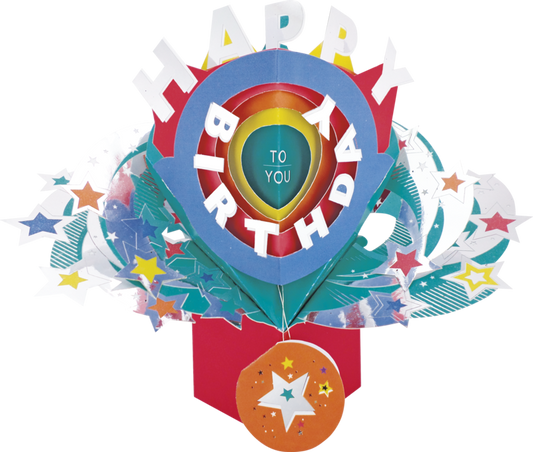 General Birthday Pop up Card Stars