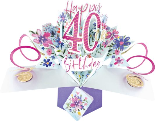 40th Birthday Pop up Card