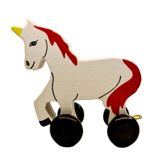 Train Letters Unicorn White & Red