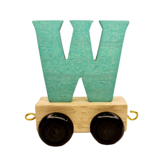 Train Letters W-Aqua Blue