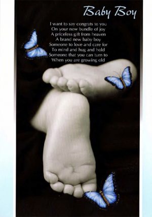 Baby Boy Card Butterfly Peter Costelloe