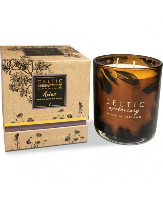 Celtic Candles Relax 2 Wick Natural Wax Candle