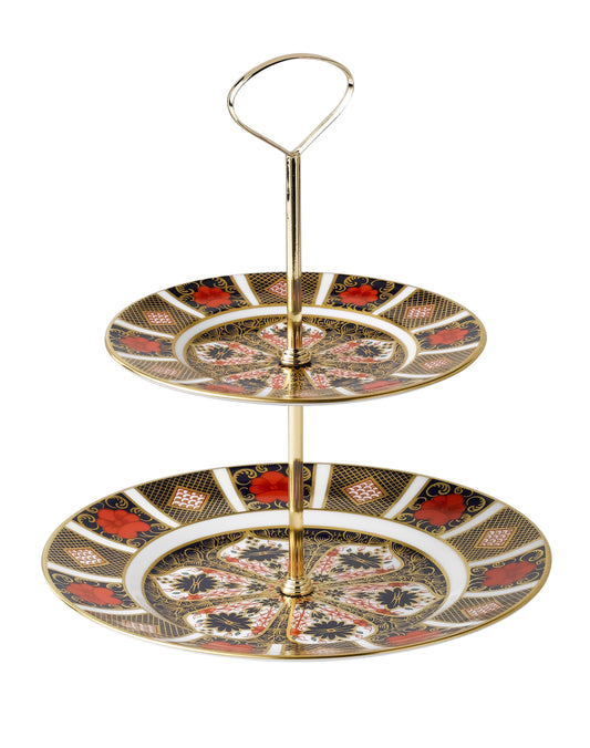 Royal Crown Derby 2 Tier Cake Stand