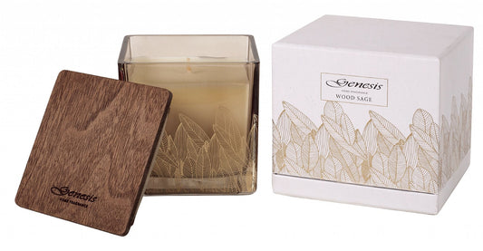 GENESIS WOOD SAGE SQUARE MEDIUM CANDLE GEN009