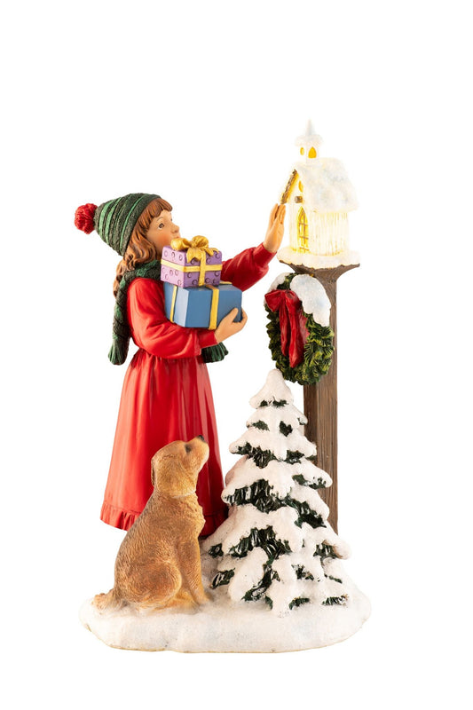Little Girl Feeding Robins Figurine
