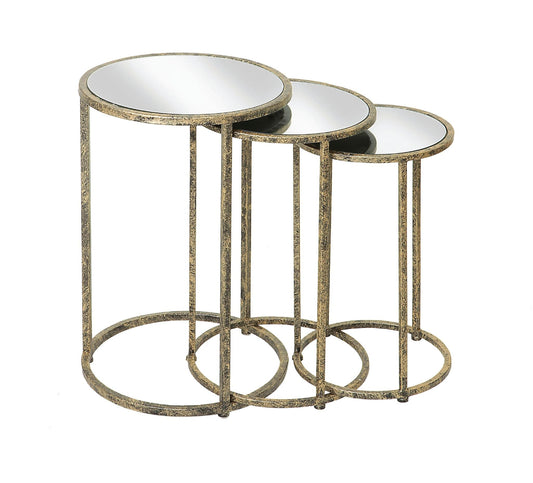 Mindy Brownes Mirror Top Nest of Tables S/3 TF015