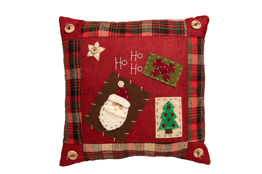 Red Applique Christmas Cushion